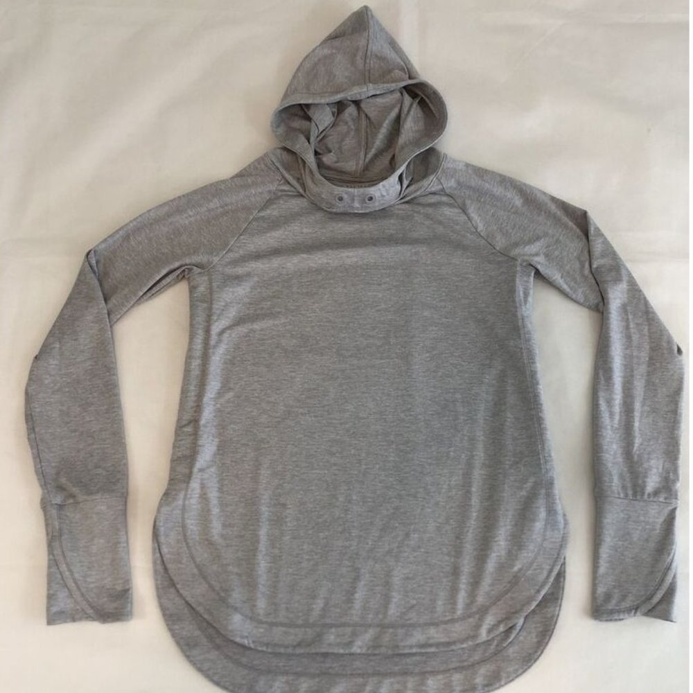 Athleta XS Shirt Hoodie Sweatshirt Pullover Gray